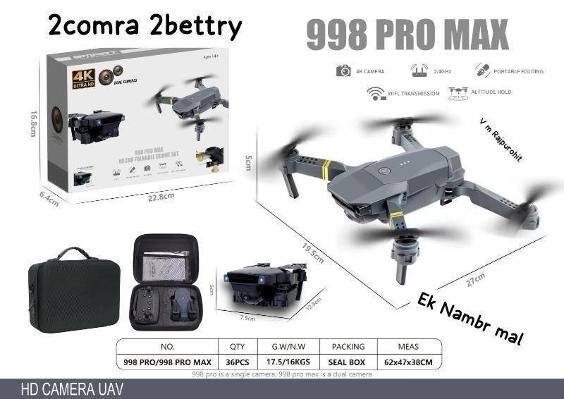 998 pro max drone with dual camera - Image 2