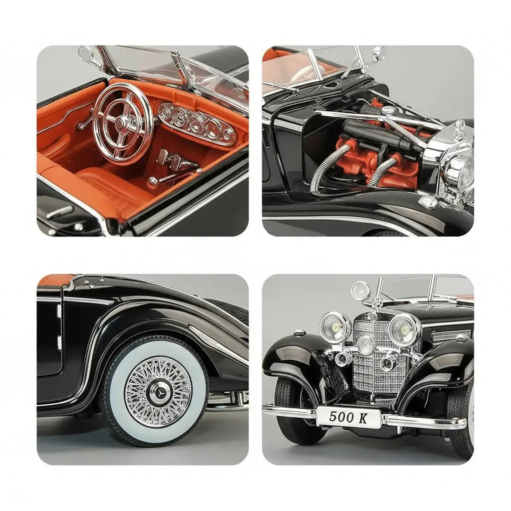 Mercedes Benz 1936 500K Classic Vintage Alloy Diecast Car (1:24) - Image 4