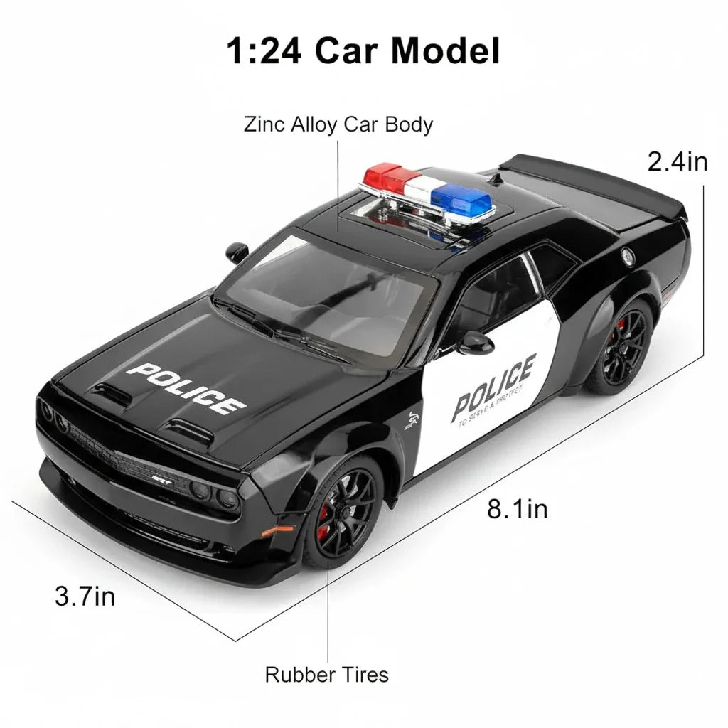 1:24 Police Car Model Dodge Challenger - Image 4